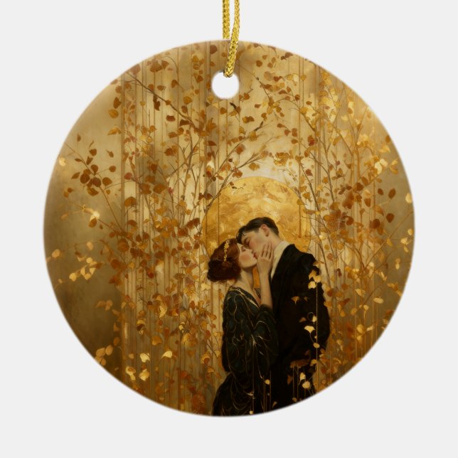 Jugendstilskärleksornament Julgransprydnad Keramik (Framsidan)