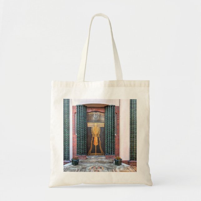 Jugenstill Door Tote Bag Tygkasse (Framsidan)
