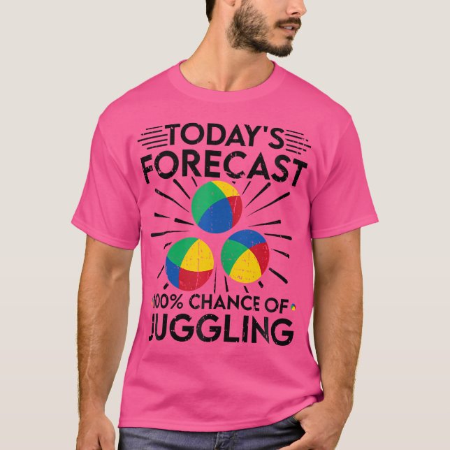 Juggler Forecast 100 Chance Of Juggling T Shirt (Framsida)