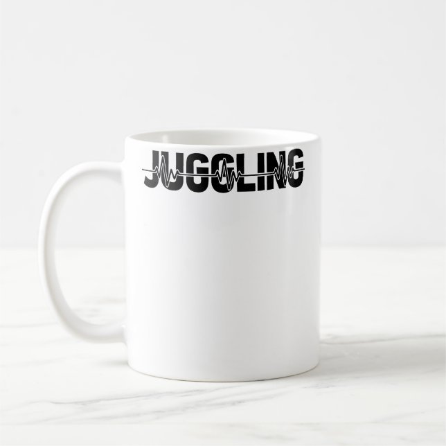 Juggler Juggling Circus - Artist Juggle Ekg Heartb Kaffemugg (Vänster)