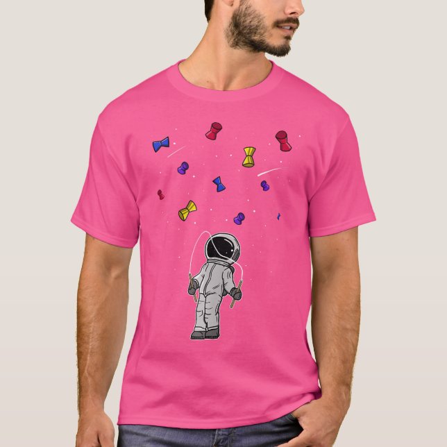 Juggling Astronaut Spaceman Space Diabolo Juggle T Shirt (Framsida)