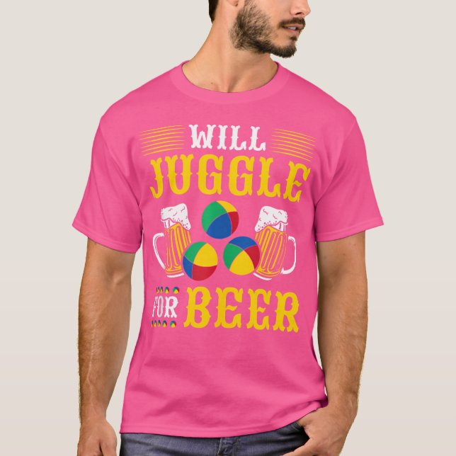 Juggling Beer Clown Circus Juggler T Shirt (Framsida)