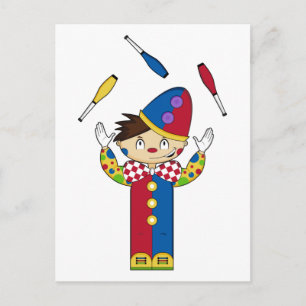 Juggling Circus Clown Postcard Vykort