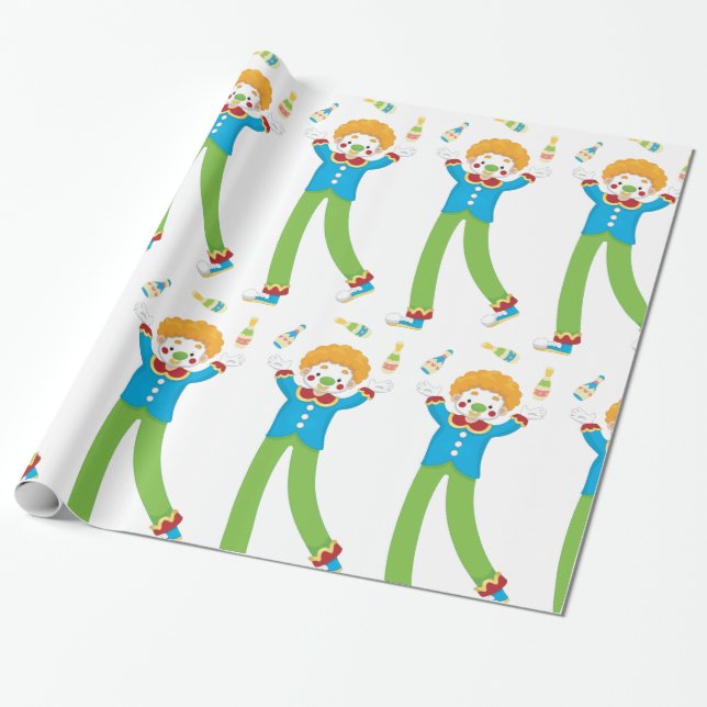 Juggling Clown Presentpapper (Utrullad)