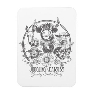 Juggling Daisy Farm Family Maganet Magnet