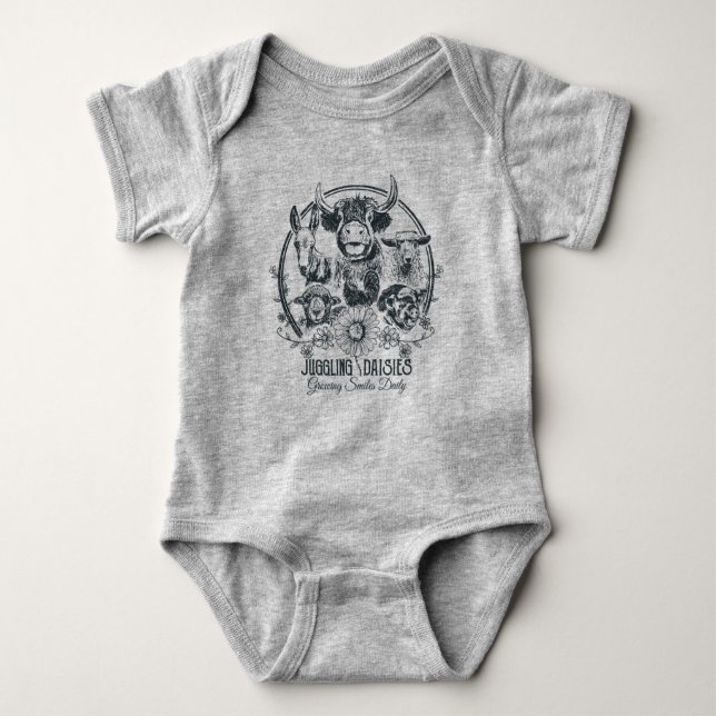 Juggling Daisys Farm Family Onsie! T Shirt (Framsida)