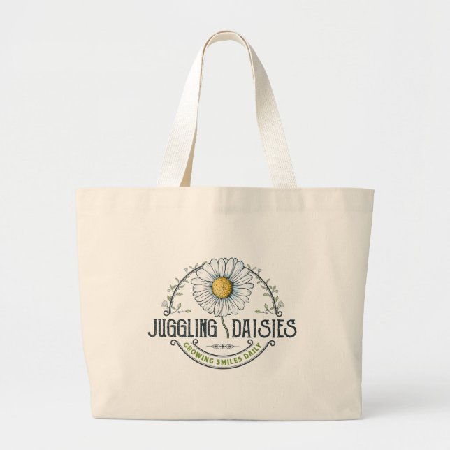 Juggling Daisys Logotyp Tote Jumbo Tygkasse (Framsidan)