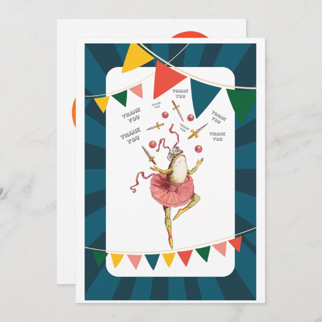 Juggling groda tack kort (Fram/baksida)