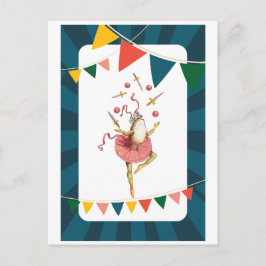 Juggling groda vykort