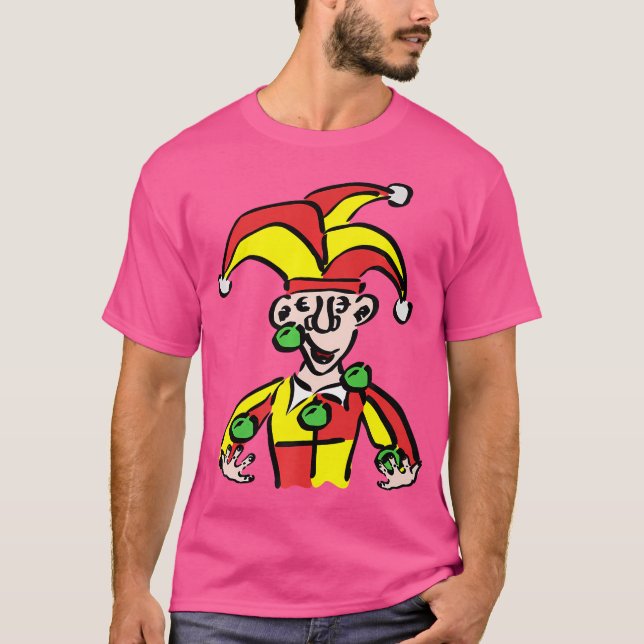 Juggling Jester Joker Clown T Shirt (Framsida)