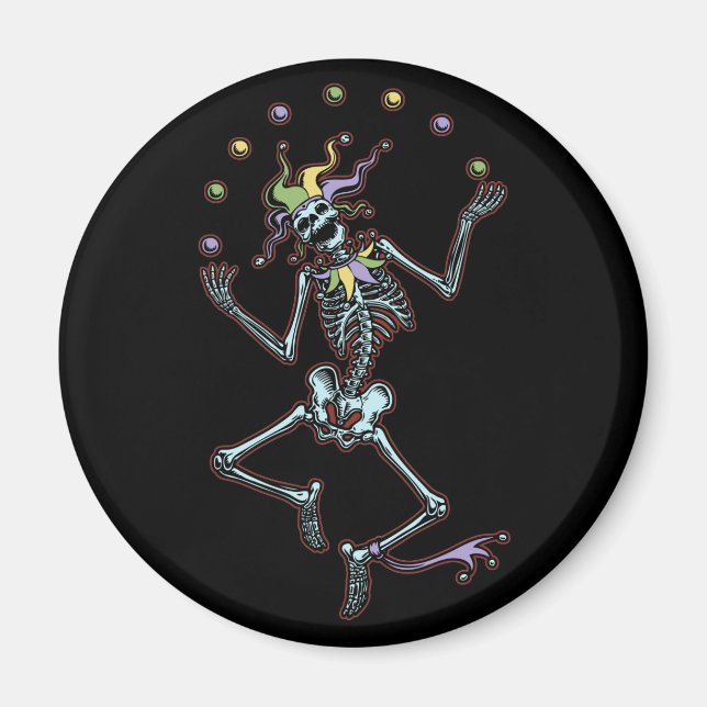 Juggling Jester Skeleton Magnet (Framsidan)
