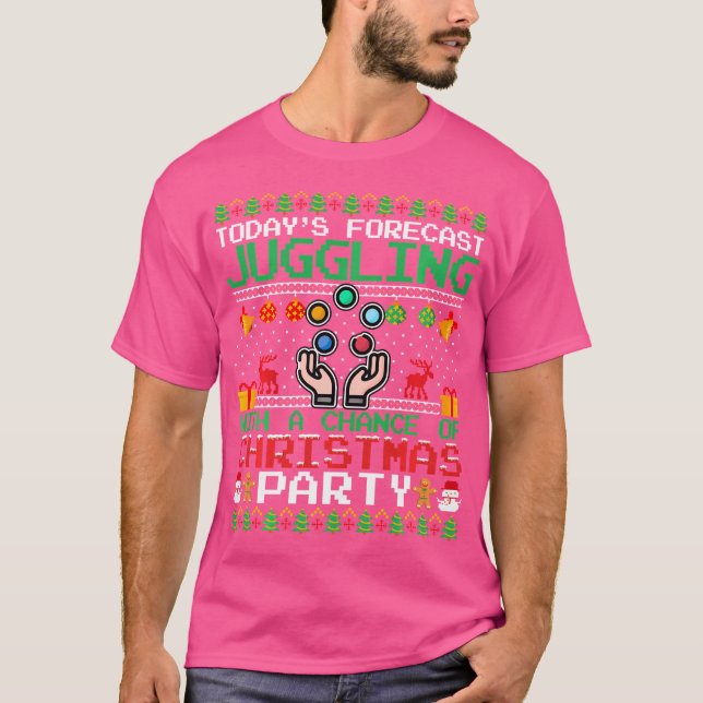 Juggling julfest Juggling Jonglör Fula julen T Shirt (Framsida)