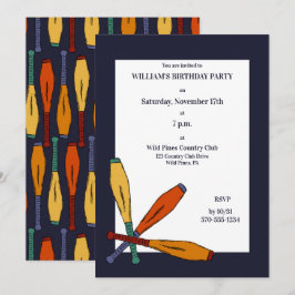 Juggling Klubbs Jugglers Födelsedagsfest Inbjudningar