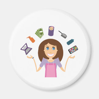 Juggling Mamma (Brunette) Magnet