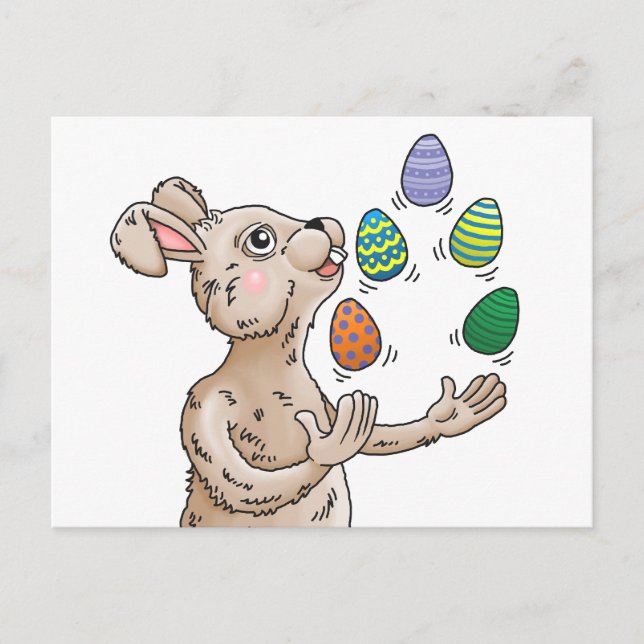Juggling Påskhare Helg Vykort (Framsida)