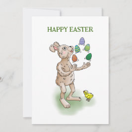 Juggling Påskhare Julkort