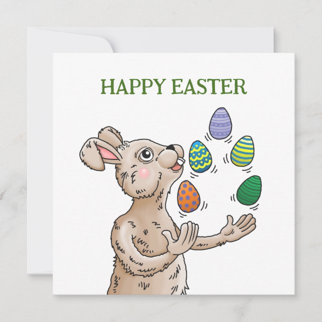 Juggling Påskhare Påsk Card Julkort (Framsida)