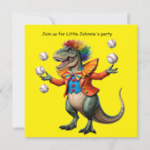 Juggling T-rex i clown outfit Inbjudningar