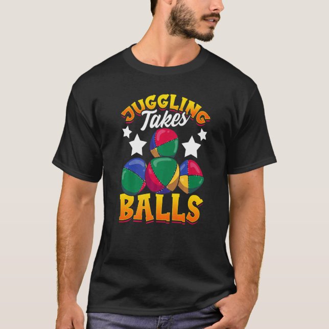 Juggling tar Bollar Juggler T Shirt (Framsida)