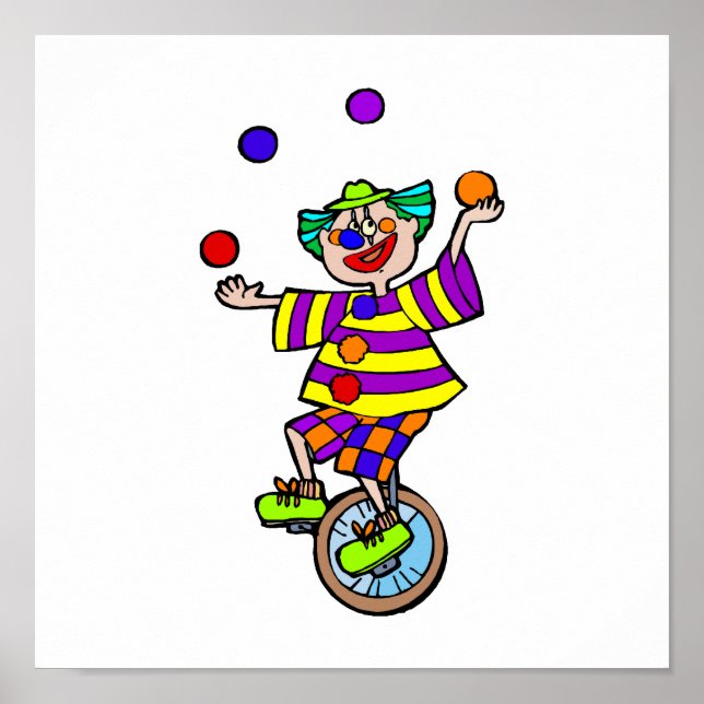 Juggling Unicle Clown Poster (Framsidan)
