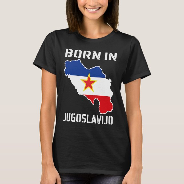 Jugoslavi ja Flagga Balkan SFRJ Josip Broz Tito Ju T Shirt (Framsida)