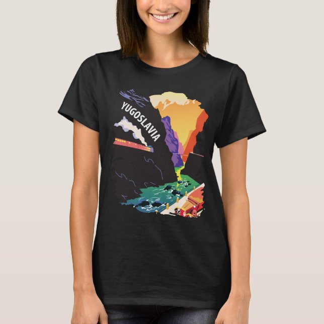 Jugoslavien av Tåg och av Cypern T Shirt (Framsida)