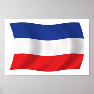 Jugoslavien Flagga Affisch Print