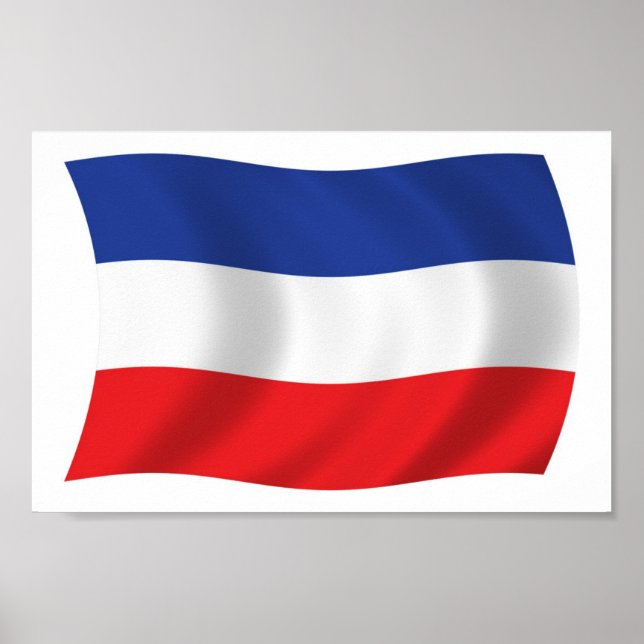 Jugoslavien Flagga Affisch Print (Framsidan)