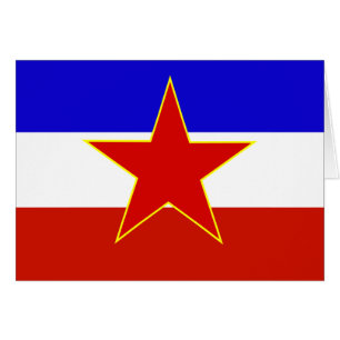 Jugoslavien flagga hälsningskort