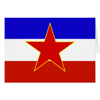 Jugoslavien flagga hälsningskort