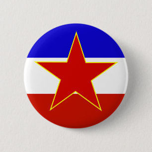 Jugoslavien flagga knapp