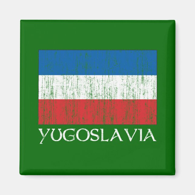 Jugoslavien Flagga Magnet (Framsidan)