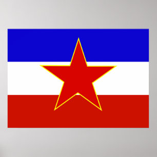 Jugoslavien Flagga Poster