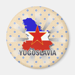 Jugoslavien flaggakarta 2,0 magnet