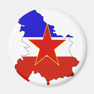 Jugoslavien flaggakarta magnet