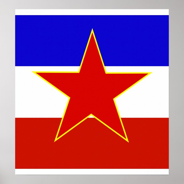 Jugoslavien Högkvalitativ Flagga Poster (Framsidan)