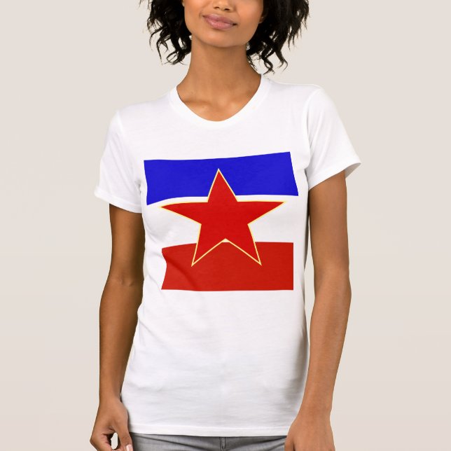 Jugoslavien högkvalitativ flagga tee (Framsida)