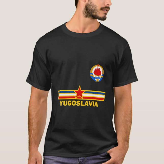 Jugoslavien Jugoslavi ja med Jugoslovenski Grb T Shirt (Framsida)
