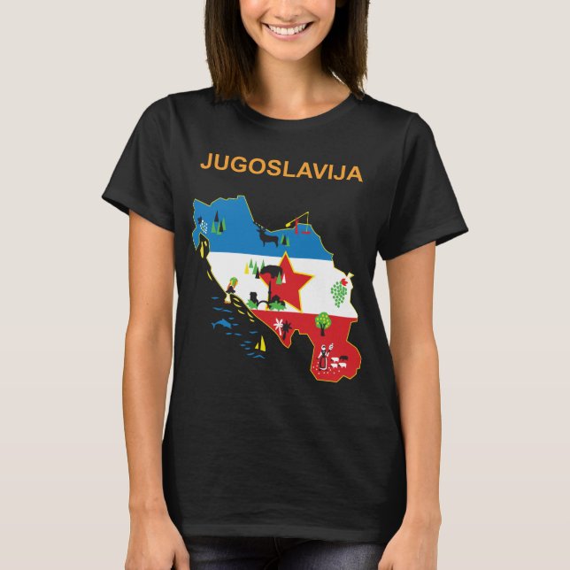 Jugoslavien Karta T Shirt (Framsida)