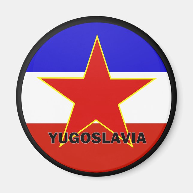 Jugoslavien Roundel Flagga Magnet (Framsidan)