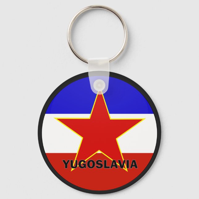Jugoslavien Roundel Flagga Nyckelring (Framsida)