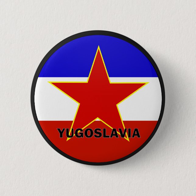 Jugoslavien Roundel kvalitets- flagga Knapp (Framsida)