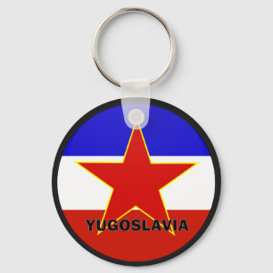 Jugoslavien Roundel kvalitets- flagga Nyckelring