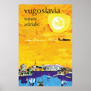 Jugoslavien, Sunny Adriatiska havet Poster