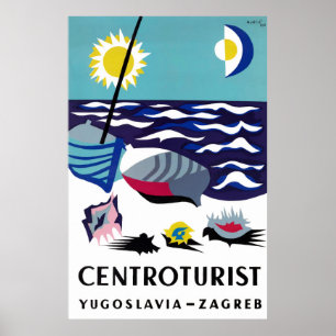 Jugoslavien Vintage resor Poster