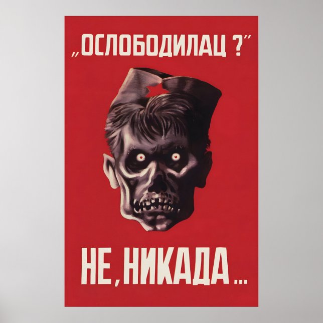 Jugoslavien WWII Antipartisan Propagandaaffisch Poster (Framsidan)