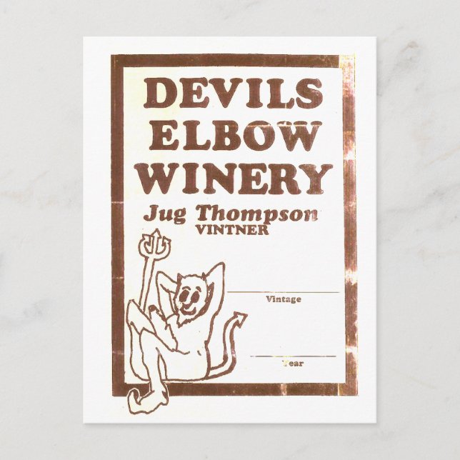 "Jug's Winery" Elbow Inn Post Card Vykort (Framsida)