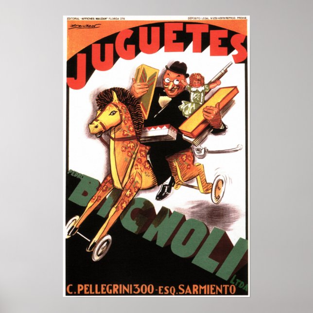 JUGUETES BIGNOLI Italienska Leksak Store Achille M Poster (Framsidan)