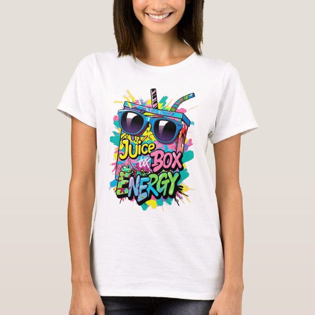 Juice Box Energy | Vibrant Street Art Tee (Framsida)
