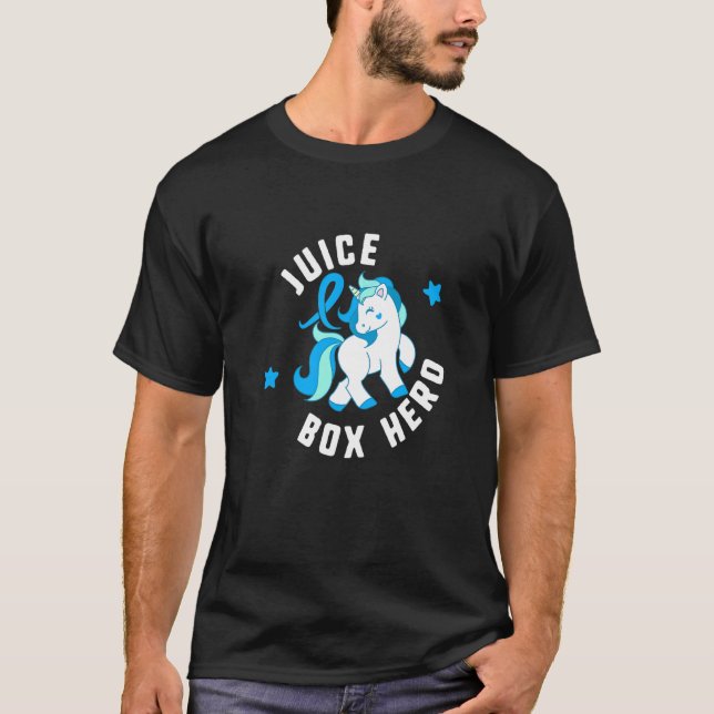 Juice Box Hero Diabetes T1 Awareness Cute Unicorn T Shirt (Framsida)